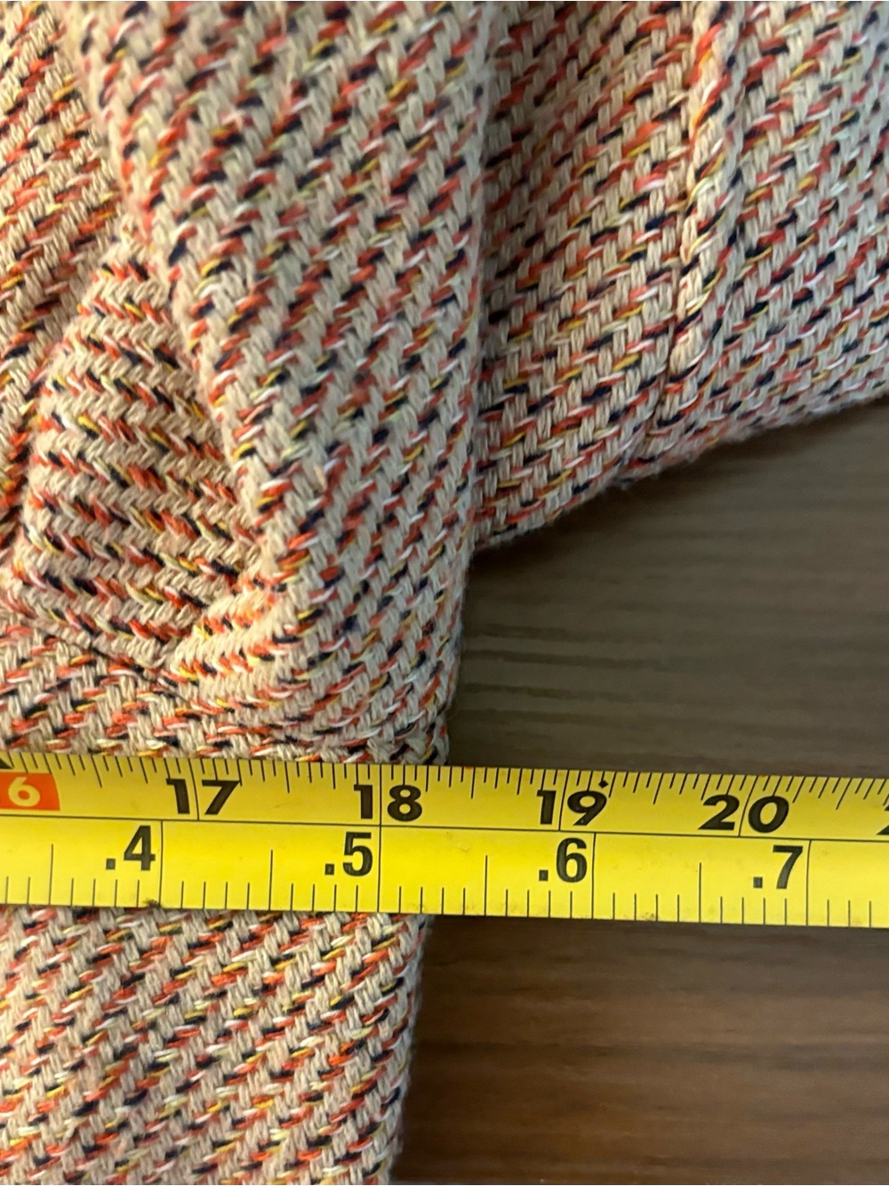 Anne Klein Tweed Blazer Jacket Pink Navy Trim Frayed Edge Career Preppy - Picture 13 of 14